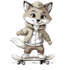 Little Fox Skateboarder Skateboard