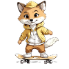 Fox Rides Skateboard Skater