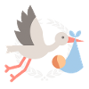 Cigogne avec bébé 2028
