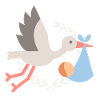 Cigogne avec bébé 2027