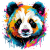 Bunter Panda Farbkleckse Farbspritzer