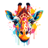 Bunte Giraffe Farbkleckse Farbspritzer