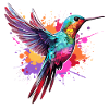 Bunter Kolibri Farbkleckse Farbspritzer