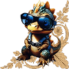 Cooler Dinosaurier, rockig, romantisch
