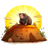 Funny mole on his hill