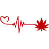 Hemp Leaf Pulse Heart Love