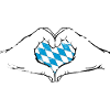 Bavaria Flag Hands Heart Shape Used