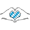 Bavaria Flag Hands Heart Shape