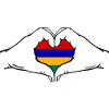 Mauritius Flag Hands Heart Shape