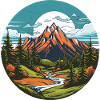 Mountains, Landscape, Circle