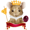 Maus mit Käse Krone,Traube und Zahnstocher