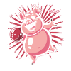 A happy pig bowling
