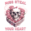 Miss Steal your Heart Valentine's Day Skeleton Heart