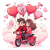 Amoureux en scooter