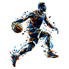Polygon Art Basketteur Joueur Basketteur