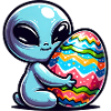 Easter Alien Hug & Egg Love