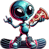 Alien Snowboarder: Pizza Action