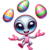 Alien-Osterjongleur: Eierakrobatik