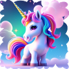 Einhorn in den Wolken