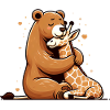 Ours Câlin Et Girafe Amoureuse
