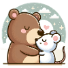 Câlin Ours Et Souris Amoureux