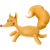 Yellow fox on the run