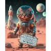 Funny Space Cat design