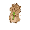 Lemming with plant rodent