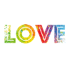 LOVE rainbow speckled