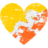 Bhutan Flag Heart
