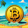 Bitcoin am Strand.