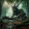 Troll in mysterious forest