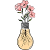 Fleurs dans une ampoule