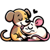 Câlin Chien Et Souris Amoureux
