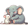 Câlin Éléphant Et Souris Amoureux
