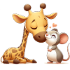 Girafe Câlin Et Souris Amoureuse