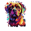 Wasserfarben Farbenfroher Puggle