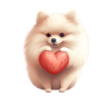 Poméranie chien maman Saint-Valentin