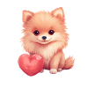 Poméranie chien maman Saint-Valentin