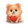 Poméranie chien maman Saint-Valentin