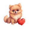 Poméranie chien maman Saint-Valentin