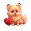 Poméranie chien maman Saint-Valentin