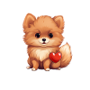 Poméranie chien maman Saint-Valentin