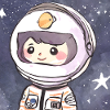 Cute astronaut in outer space