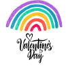 Amour graphique Saint-Valentin arc-en-ciel