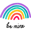 Love Graphic Be Mine Rainbow