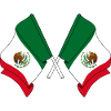 Two flags crossed of Mexico
