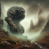 Troll in fog