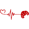Croissant Symbol Pulse Heartbeat Love