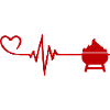 Grill pulse symbol heartbeat love